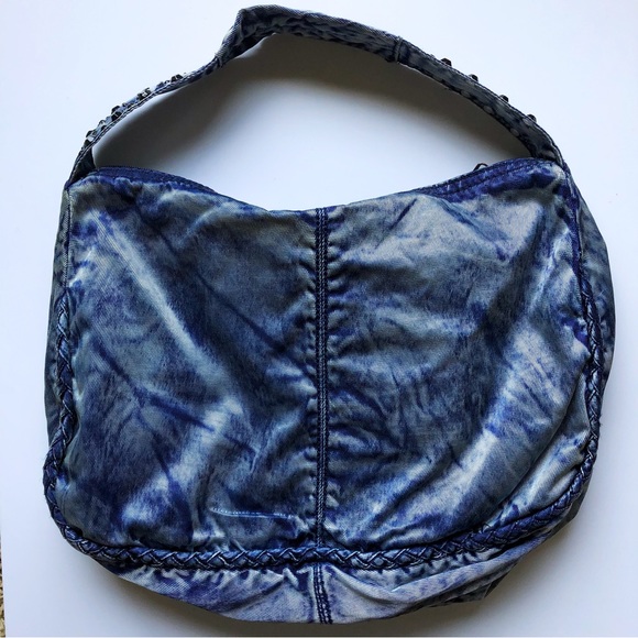 Charming Charlie Blue Denim Rhinestone Hobo Bag - Picture 2 of 3